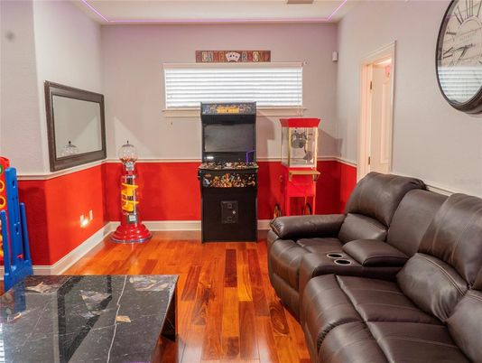 Home Theatre Room, Interior, Living room, Wood Texture Flooring