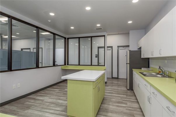 Interior, Kitchen, Recessed Lighting, Wood Texture Flooring