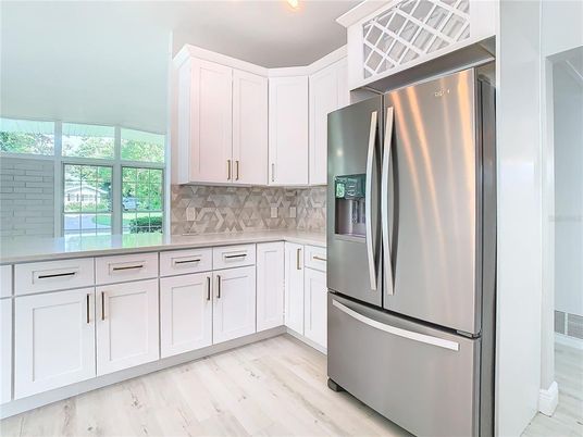 Interior, Kitchen, Stainless Steel Appliances, Wood Texture Flooring
