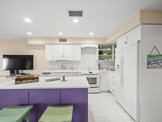 Interior, Kitchen, Marble, Recessed Lighting, Stainless Steel Appliances