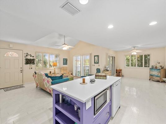 Interior, Kitchen, Living room, Recessed Lighting, Wood Texture Flooring