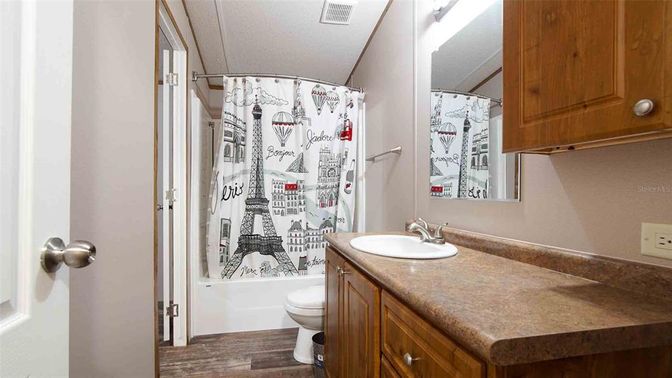 Bathroom, Interior, Wood Texture Flooring