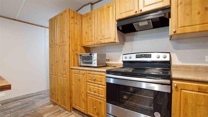 Interior, Kitchen, Stainless Steel Appliances, Wood Texture Flooring