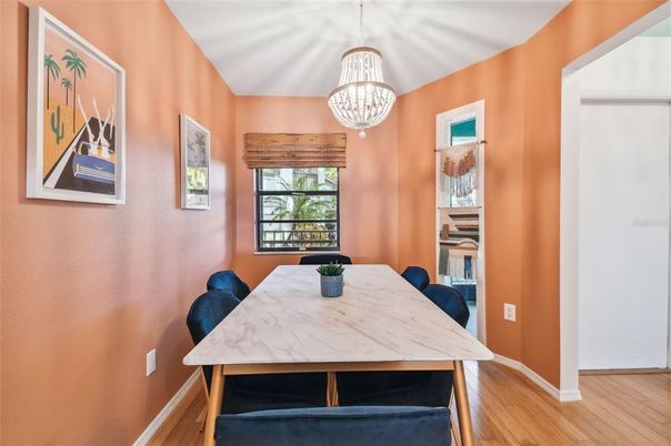 Chandelier, Dining room, Interior, Wood Texture Flooring