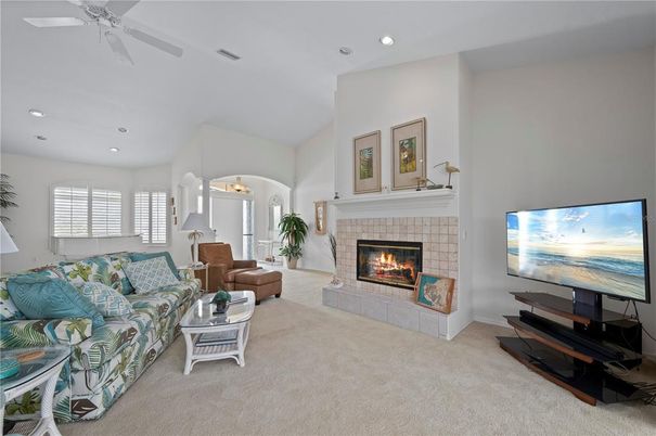 Fireplace, Interior, Living room, Recessed Lighting