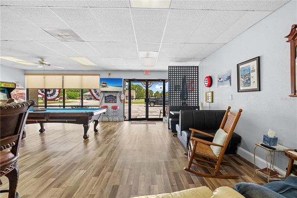 Billiard Table, Game Room, Interior, Wood Texture Flooring