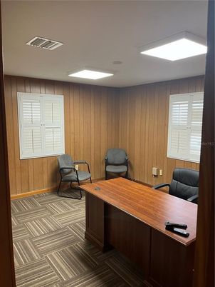 Home Office, Interior, Recessed Lighting, Wooden Walls