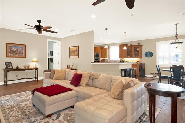 Dining room, Interior, Kitchen, Living room, Pendant Lights, Recessed Lighting, Wood Texture Flooring