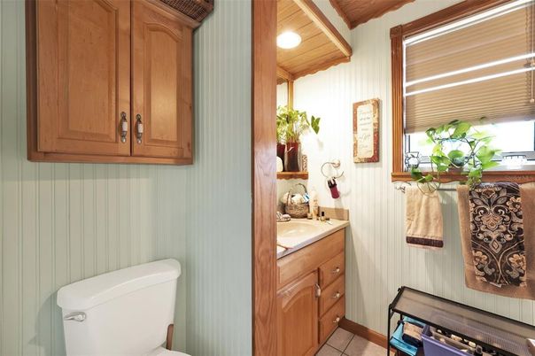 Bathroom, Interior, Recessed Lighting, Wooden Ceilings
