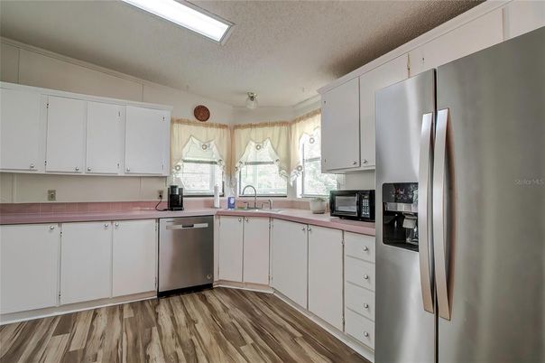 Interior, Kitchen, Stainless Steel Appliances, Wood Texture Flooring