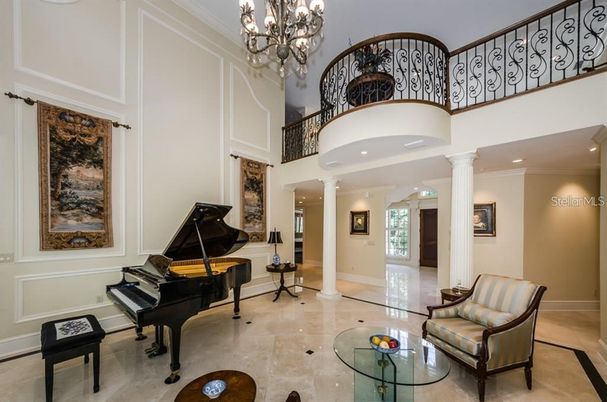 Chandelier, Interior, Piano, Recessed Lighting