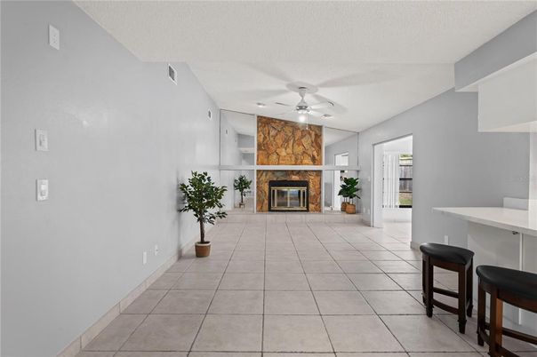 Empty room, Fireplace, Interior