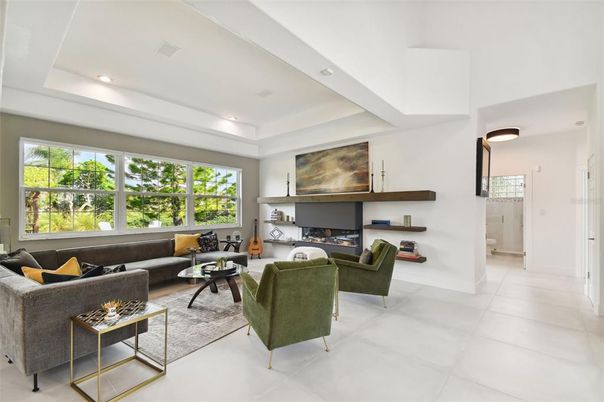 Fireplace, Interior, Living room, Recessed Lighting