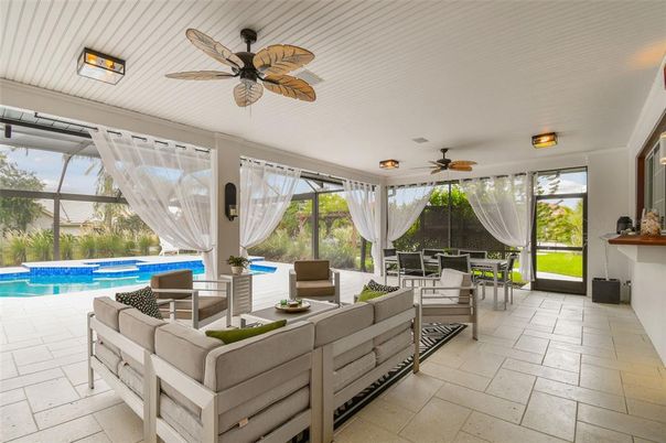Dining room, Glass Ceilings, Interior, Pool, Sun Room