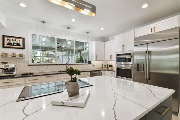 Interior, Kitchen, Pendant Lights, Recessed Lighting, Stainless Steel Appliances