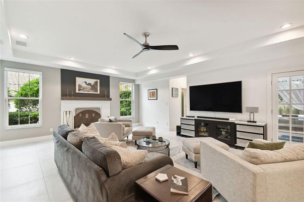 Fireplace, Interior, Living room, Recessed Lighting