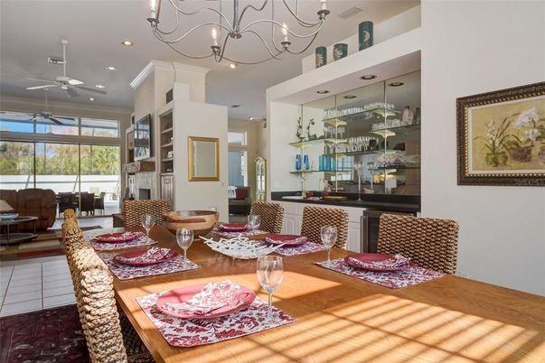 Chandelier, Dining room, Interior, Recessed Lighting