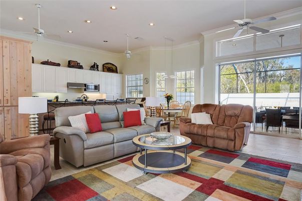 Dining room, Interior, Kitchen, Living room, Pendant Lights, Recessed Lighting, Wood Texture Flooring