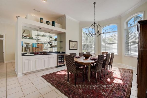 Chandelier, Dining room, Interior, Recessed Lighting