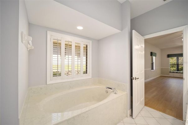 Bathroom, Interior, Recessed Lighting, Wood Texture Flooring