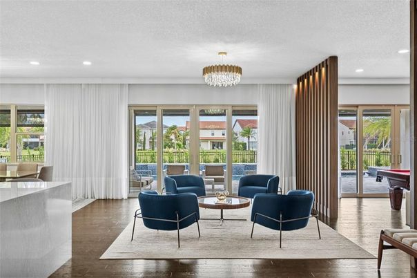Billiard Table, Chandelier, Game Room, Interior, Living room, Recessed Lighting, Wood Texture Flooring