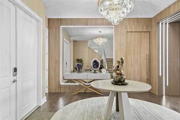 Chandelier, Interior, Wood Texture Flooring