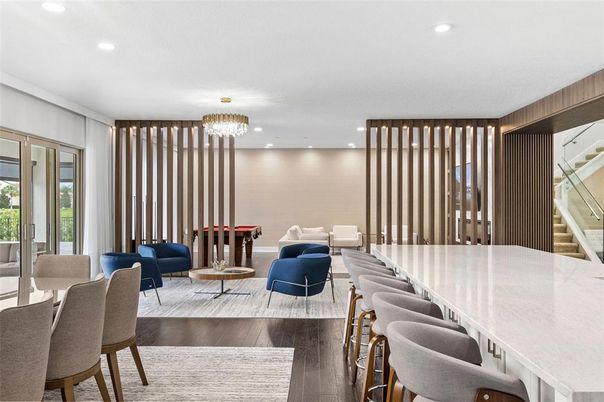 Chandelier, Dining room, Interior, Living room, Recessed Lighting, Wood Texture Flooring