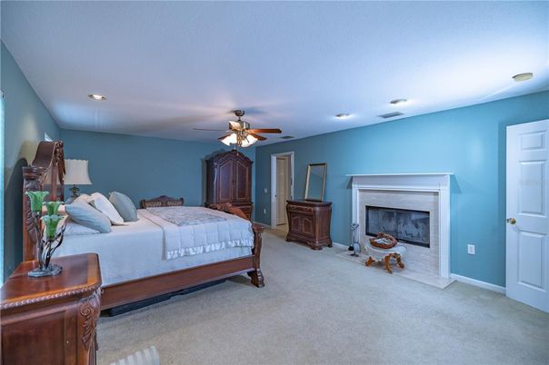 Bedroom, Fireplace, Interior, Recessed Lighting