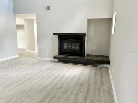 Fireplace, Interior, Wood Texture Flooring