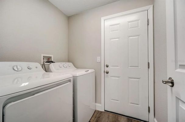 Interior, Washer, Wood Texture Flooring