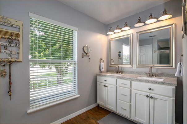 Bathroom, Dual Sink Vanities, Interior, Wood Texture Flooring