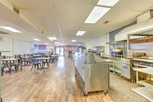 Dining room, Interior, Kitchen, Recessed Lighting, Wood Texture Flooring