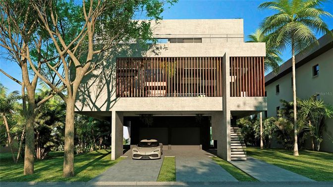 Attached, Exterior, Facade, Modern