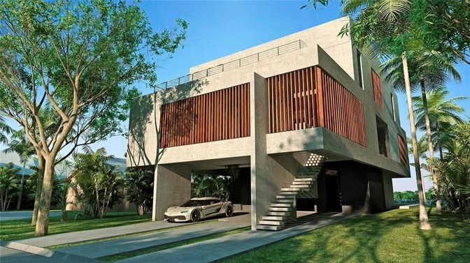 Backyard, Exterior, Facade, Modern
