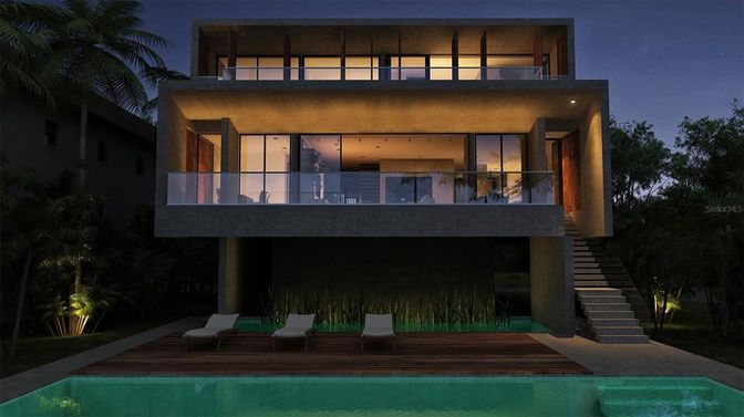 Exterior, Facade, Pool, Modern