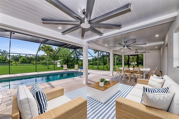 Dining room, Glass Ceilings, Interior, Pool, Recessed Lighting, Sun Room
