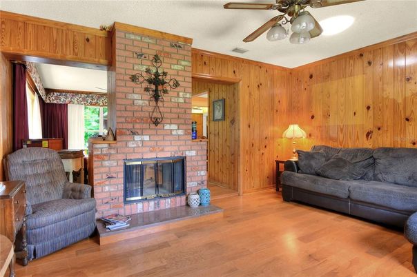 Fireplace, Interior, Stone Walls, Wood Texture Flooring, Wooden Walls