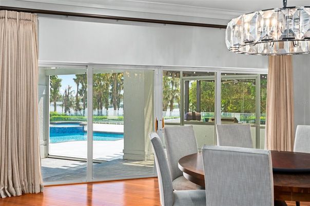 Chandelier, Dining room, Interior, Wood Texture Flooring