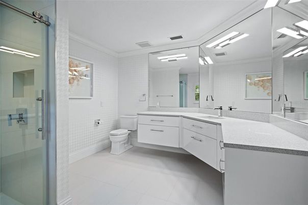 Bathroom, Dual Sink Vanities, Glass Shower, Interior
