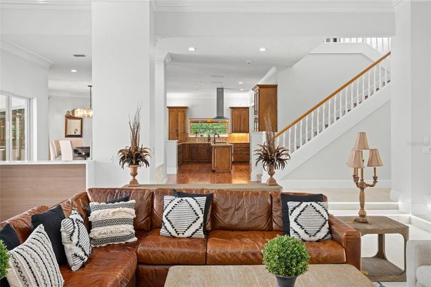 Interior, Kitchen, Living room, Pendant Lights, Recessed Lighting, Wood Texture Flooring