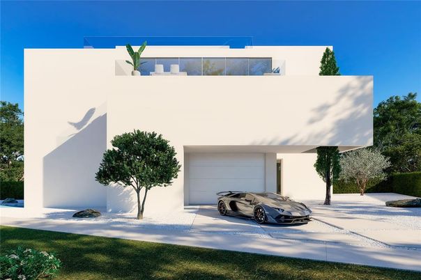 Attached, Exterior, Facade, Modern