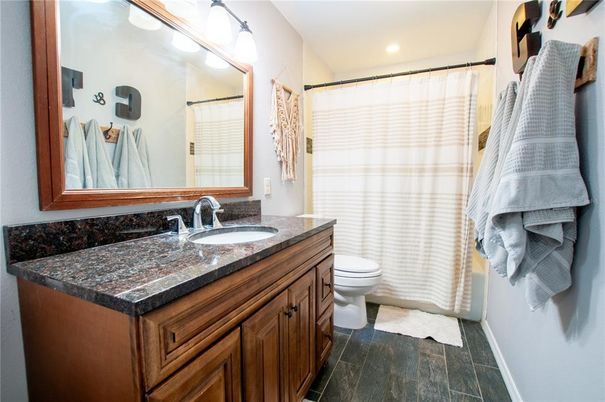 Bathroom, Interior, Recessed Lighting, Wood Texture Flooring