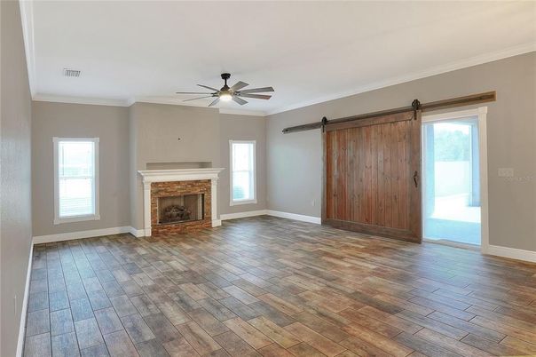 Empty room, Fireplace, Interior, Wood Texture Flooring