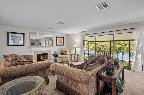 Fireplace, Interior, Living room, Recessed Lighting