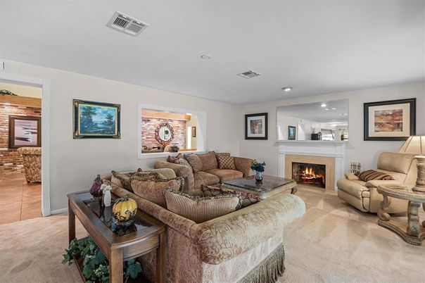 Fireplace, Interior, Living room, Recessed Lighting