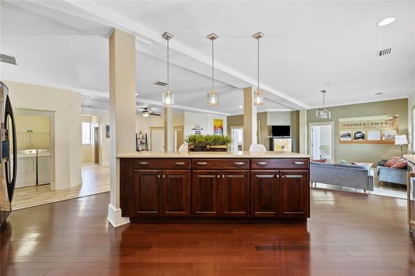 Interior, Pendant Lights, Recessed Lighting, Wood Texture Flooring