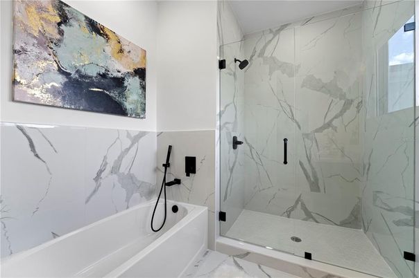Bathroom, Glass Shower, Interior, Marble, Marble Walls