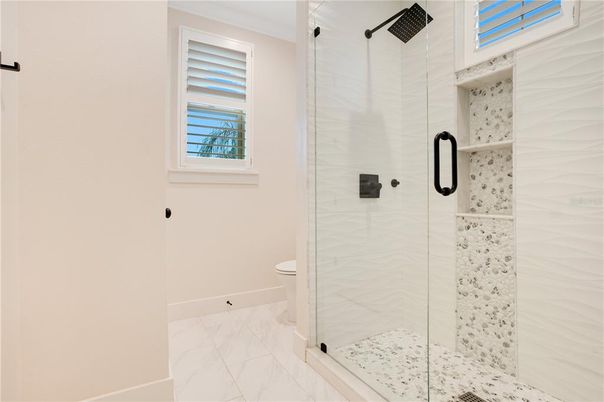 Bathroom, Glass Shower, Interior, Marble