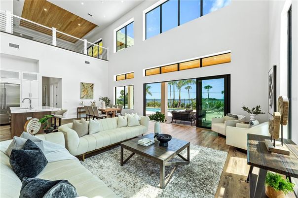 Dining room, Interior, Living room, Recessed Lighting, Wooden Ceilings, Wood Texture Flooring