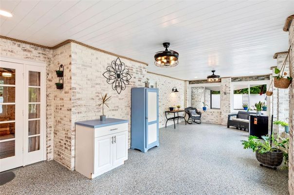 Interior, Recessed Lighting, Stone Walls